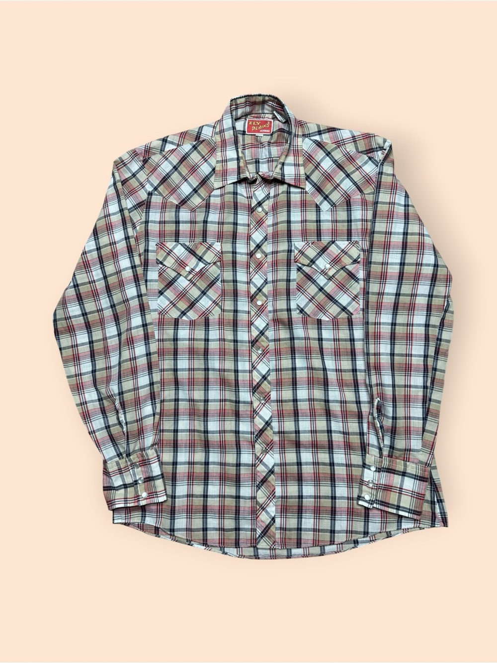 Vintage 1980s Ely Plains Western Shirt Medium Vtg 80s